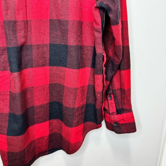 Madewell Flannel Side-Button Oversized Ex-Boyfriend Shirt Buffalo Check Large - Picture 9 of 14